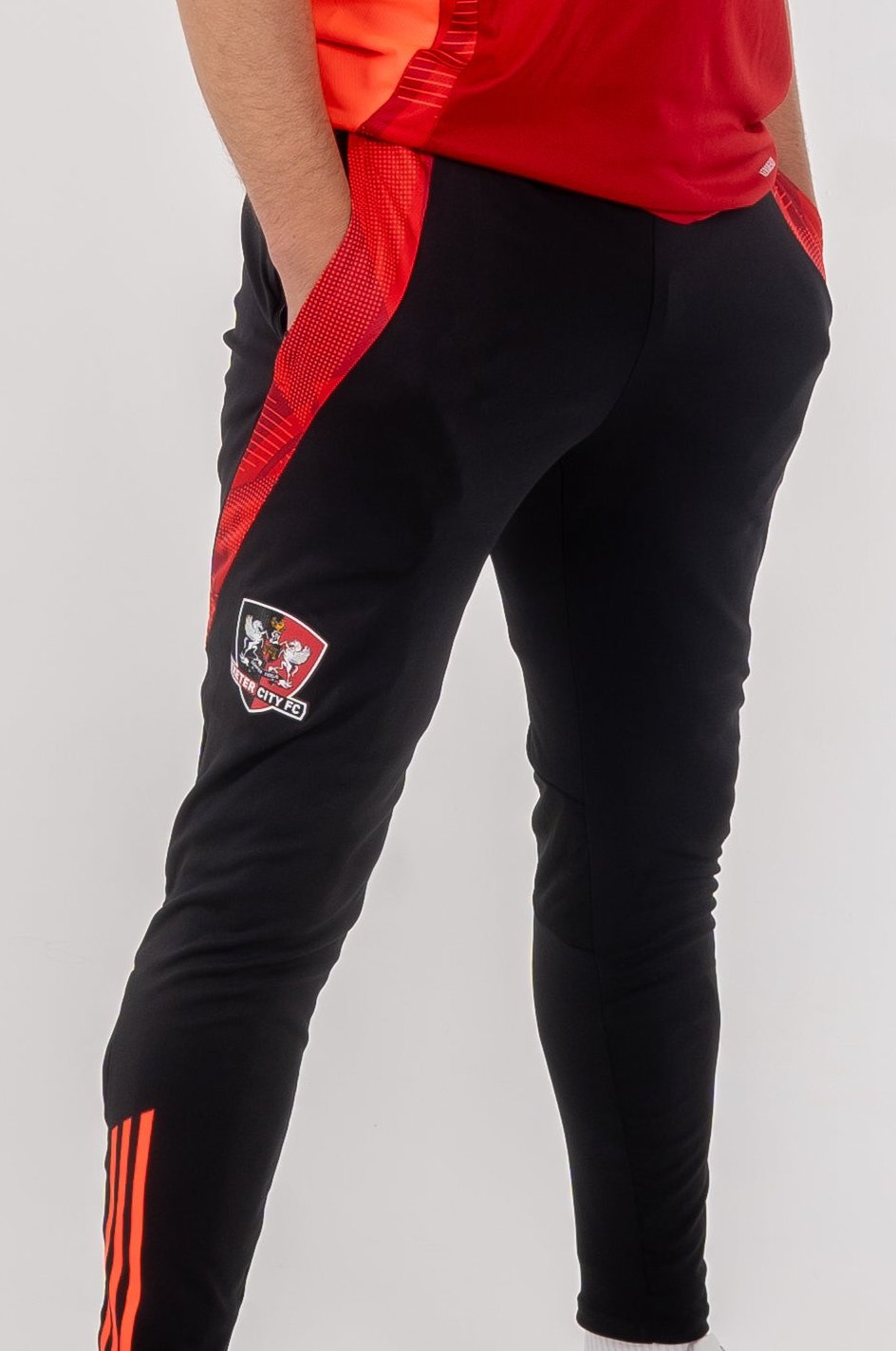 Exeter City x adidas 24/25 Black & Red Training Pant - Adults