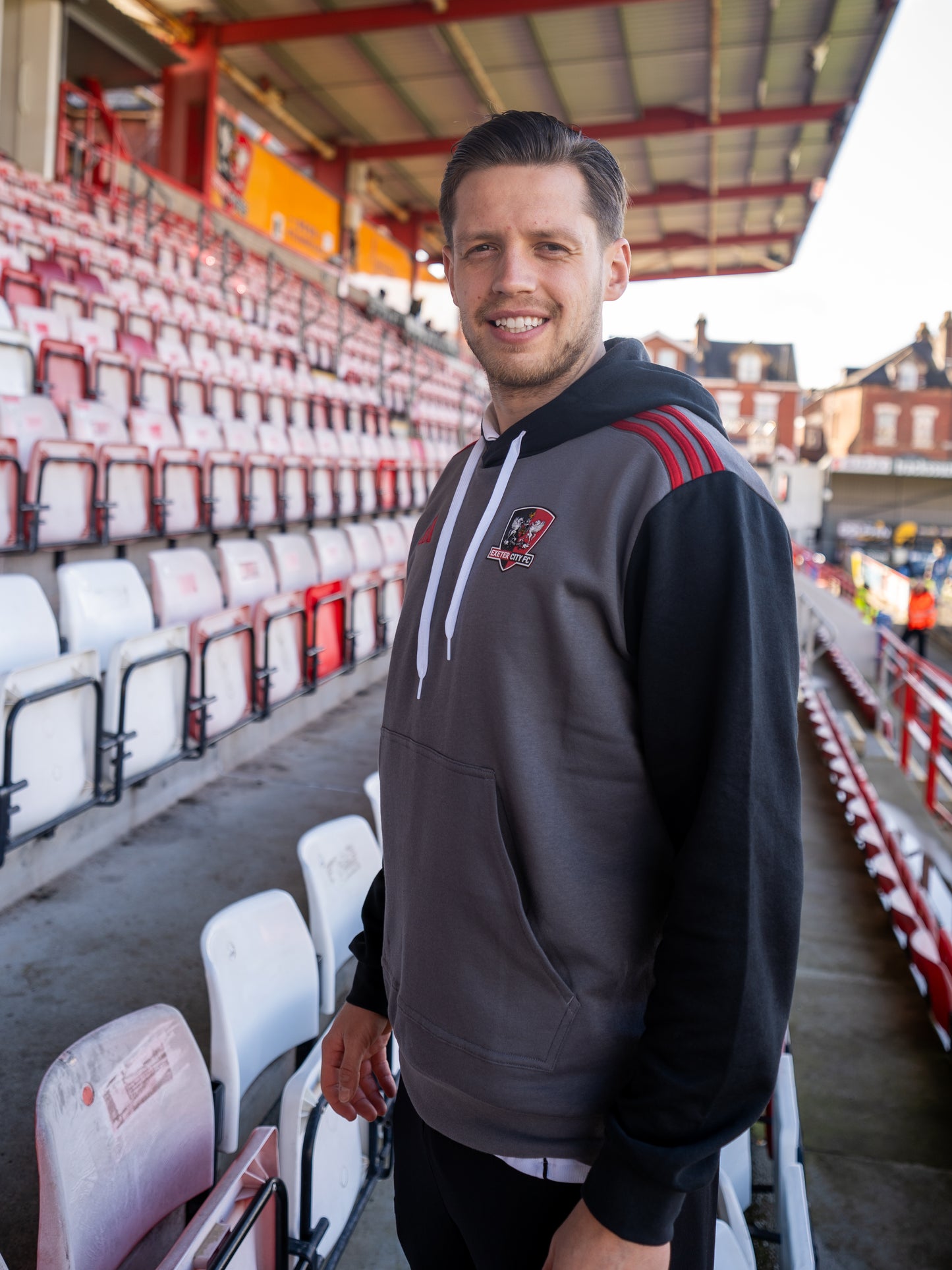 Exeter City x Adidas Grey & Red Hoodie - Adults
