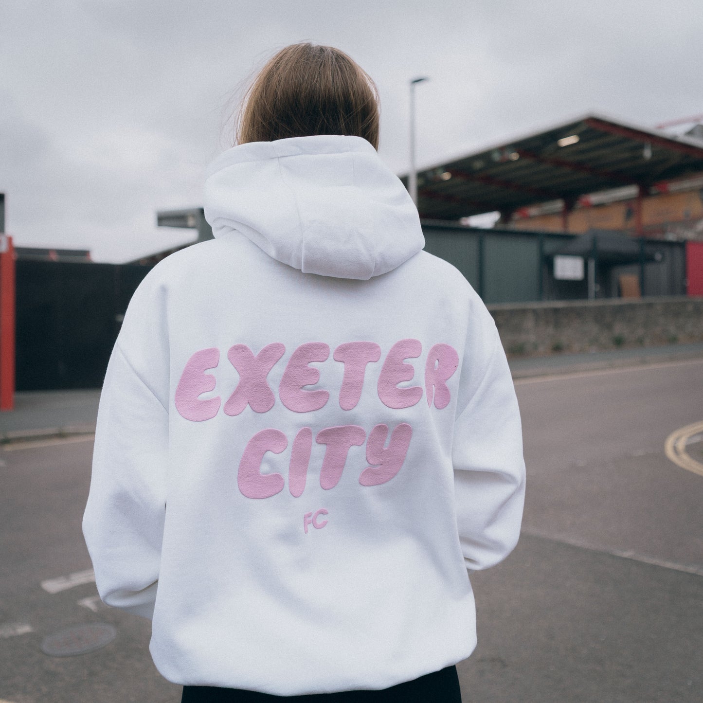 Exeter City White Bubble Hoodie - Youths