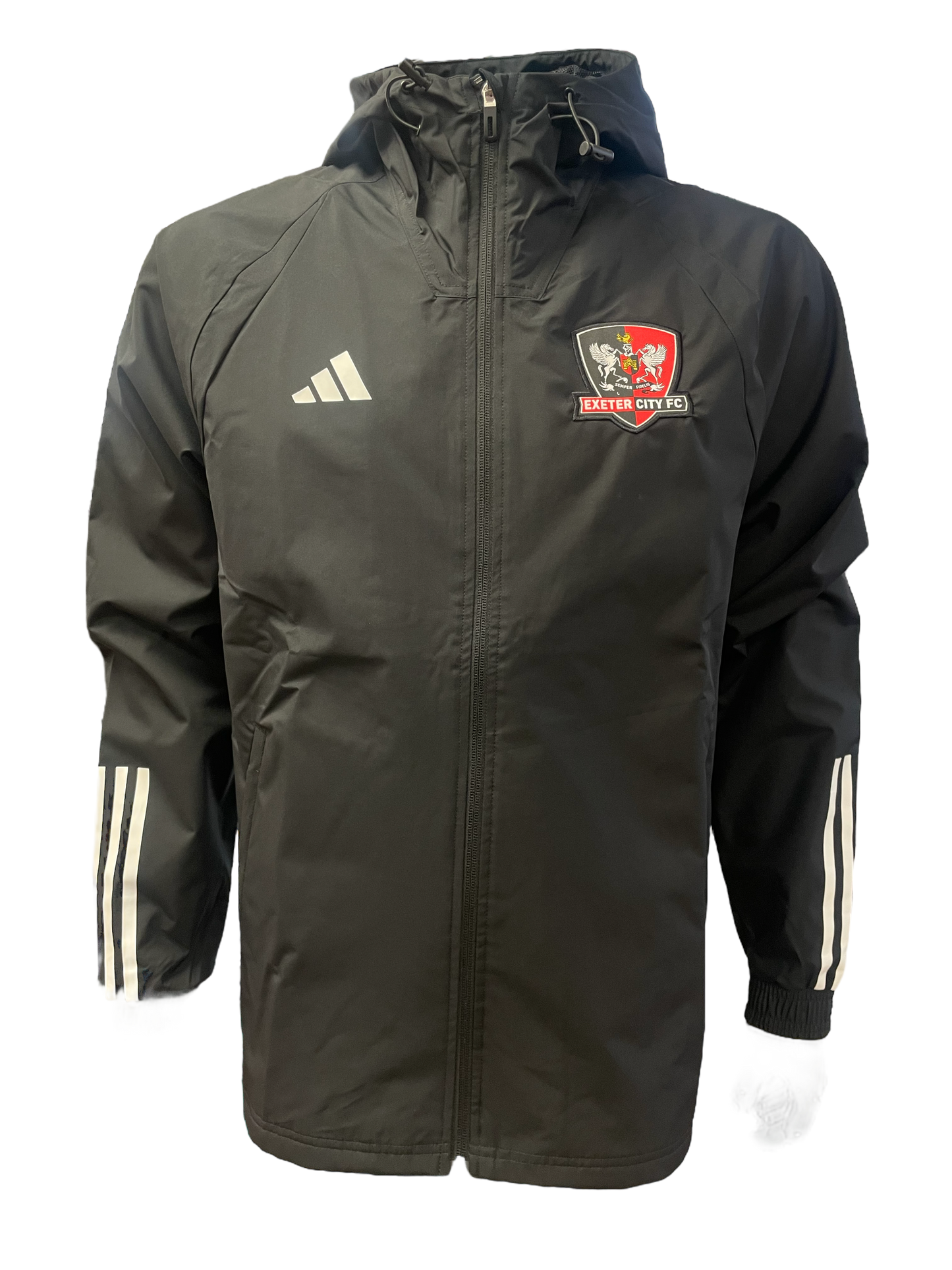 Exeter City x adidas Adult Coaches Jacket - Black