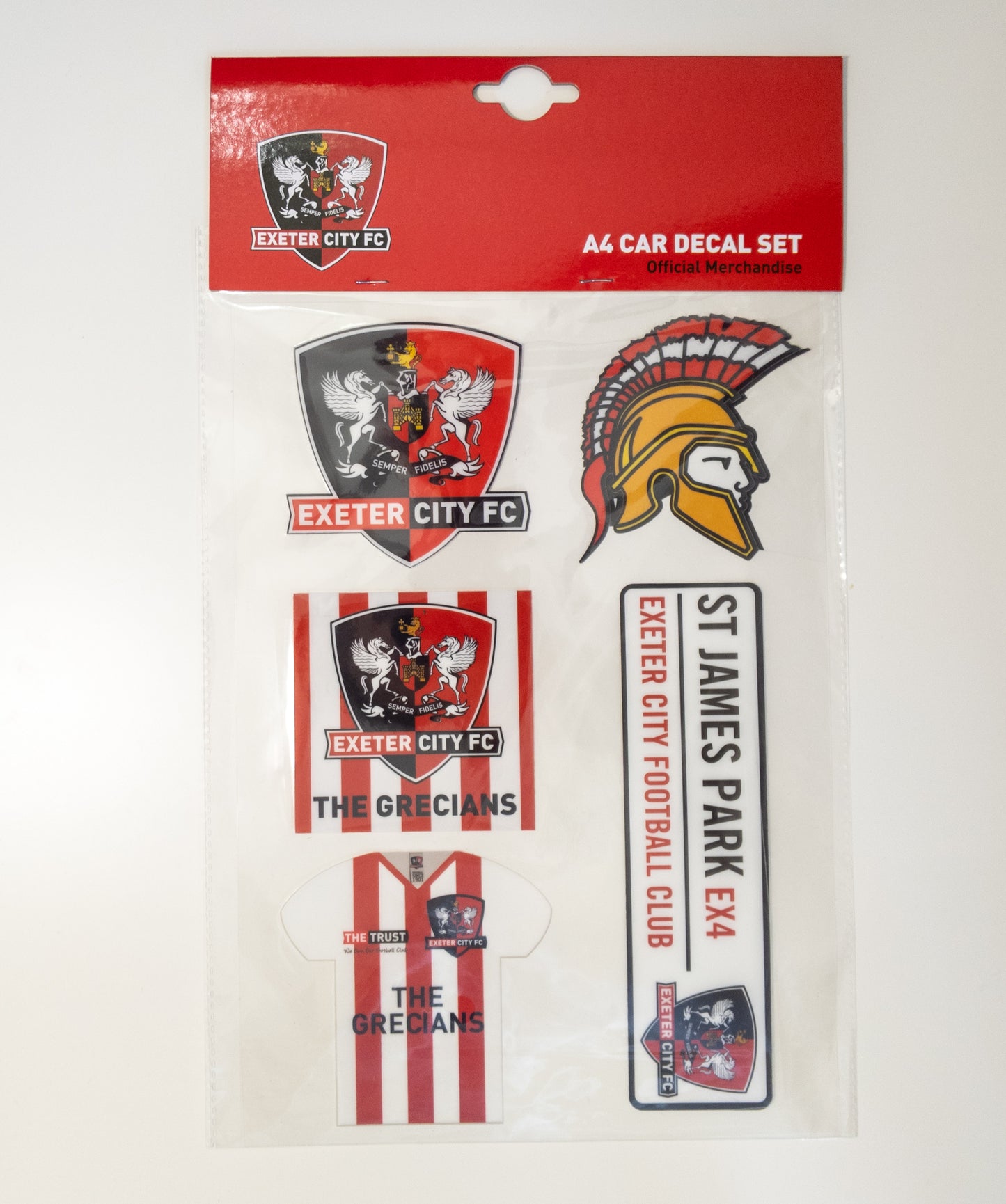 Exeter City A4 Car Decal Set