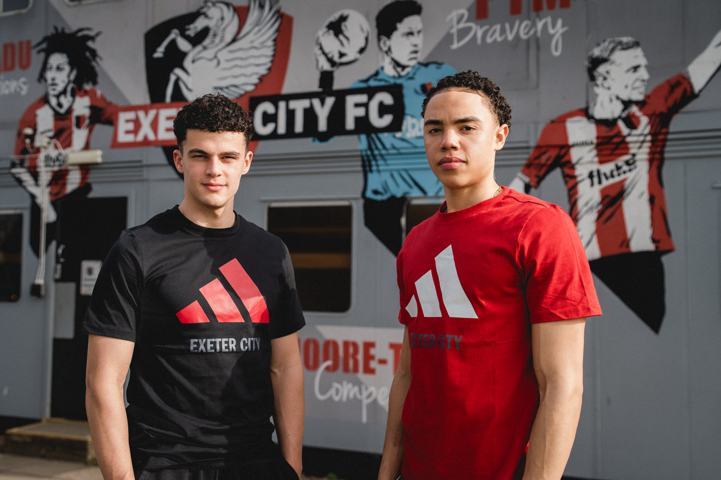 Exeter City x Adidas Black Logo Tee - Adult
