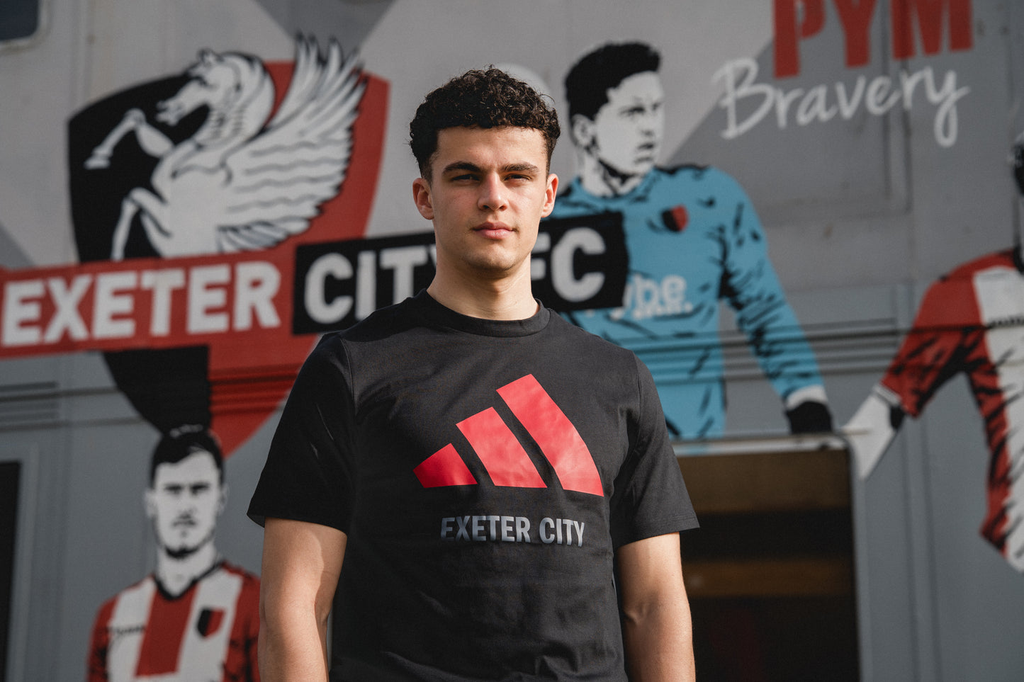 Exeter City x Adidas Black Logo Tee - Adult
