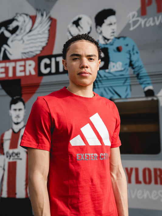 Exeter City x Adidas Red Logo Tee - Adult