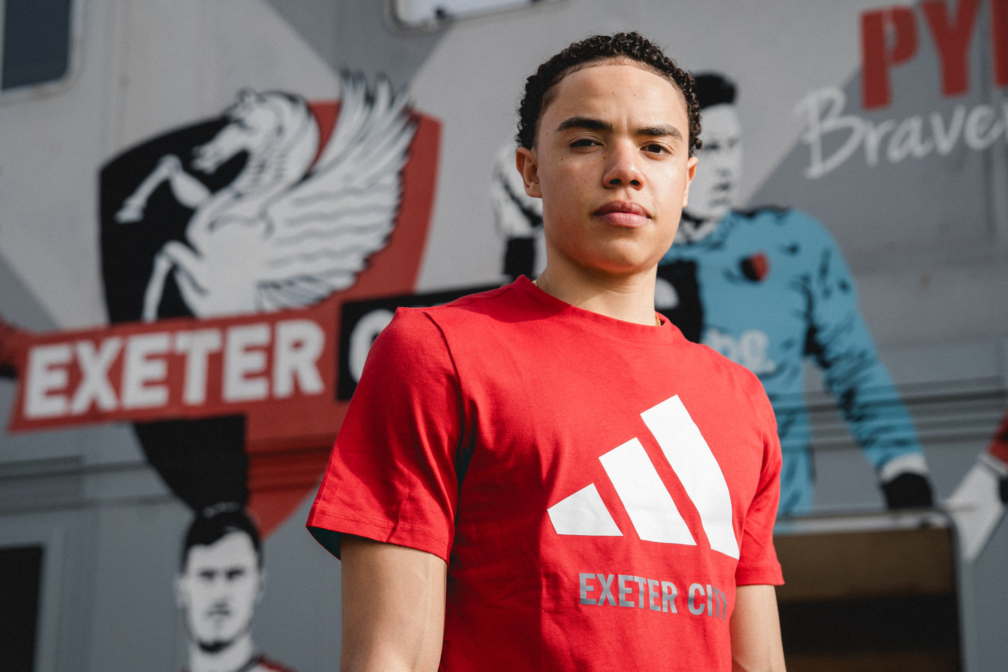 Exeter City x Adidas Red Logo Tee - Adult
