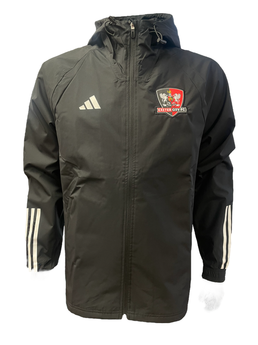 Exeter City x adidas Adult Coaches Jacket - Black
