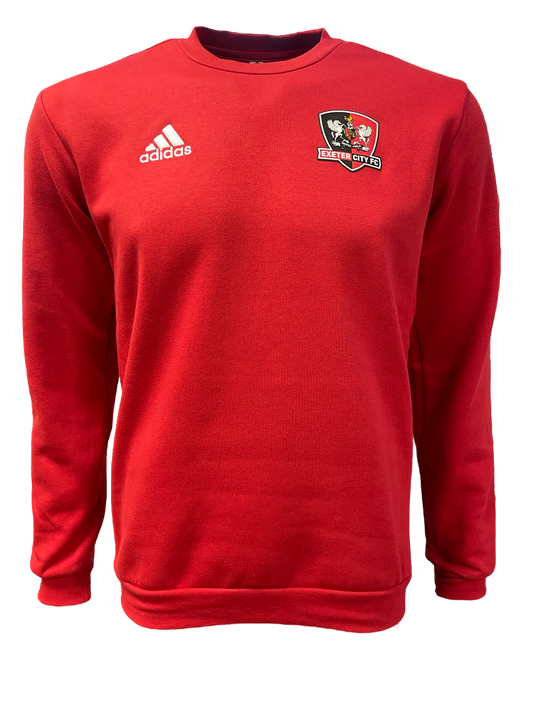 ECFC x Adidas Adults Crew Neck Sweat - Red